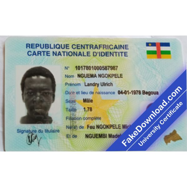 Central African national id card (psd)