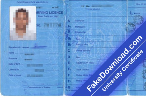 Mauritius Driver License (psd)