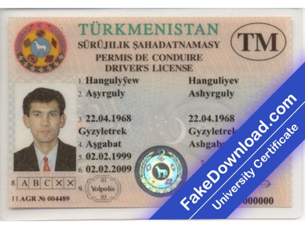 Turkmenistan Driver License (psd)