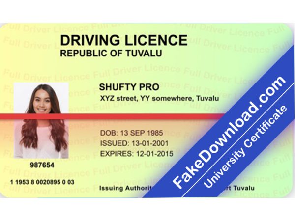 Tuvalu Driver License (psd)