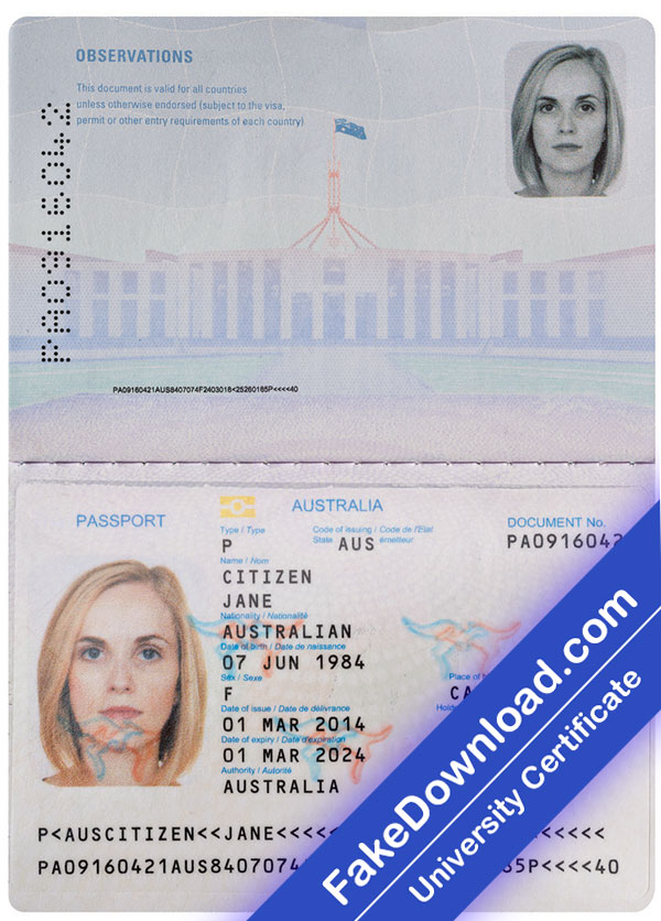 Australia Passport (psd)