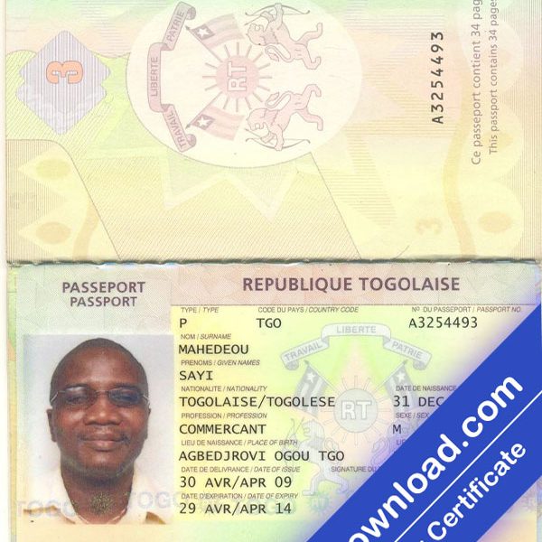 Togo Passport (psd)