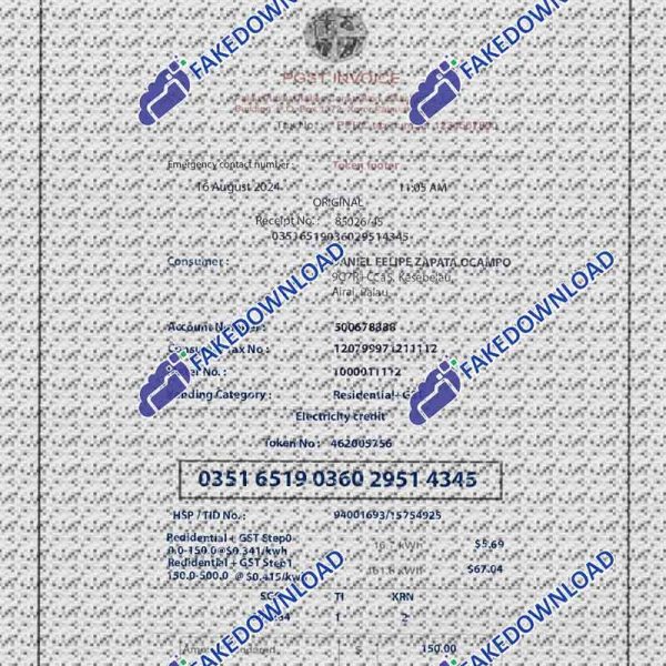 Palau Invoice and bill (psd)