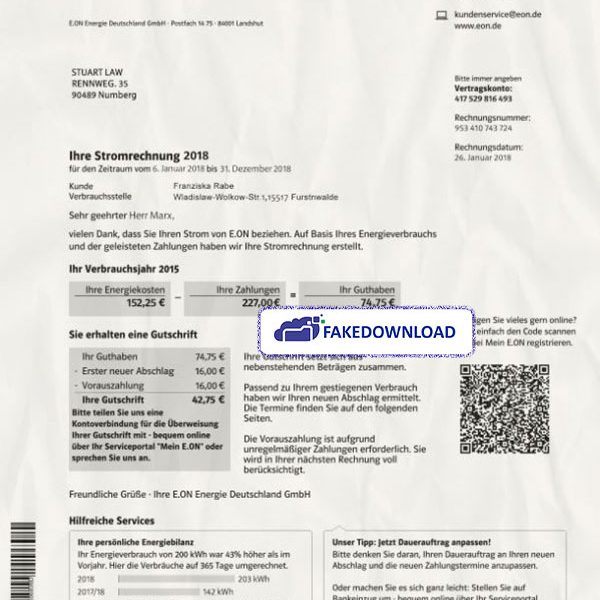 Germany Proof Address (psd)