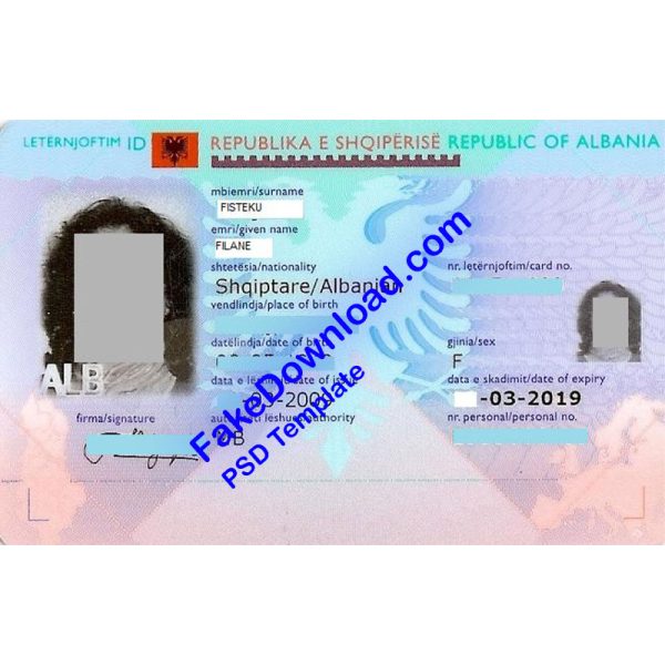 Albania Passport (psd)