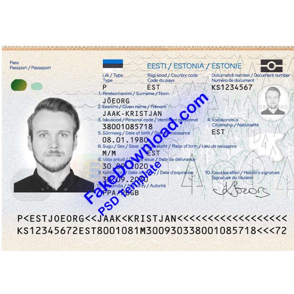Estonia Passport (psd)