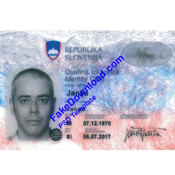 Slovenia national id card (psd)