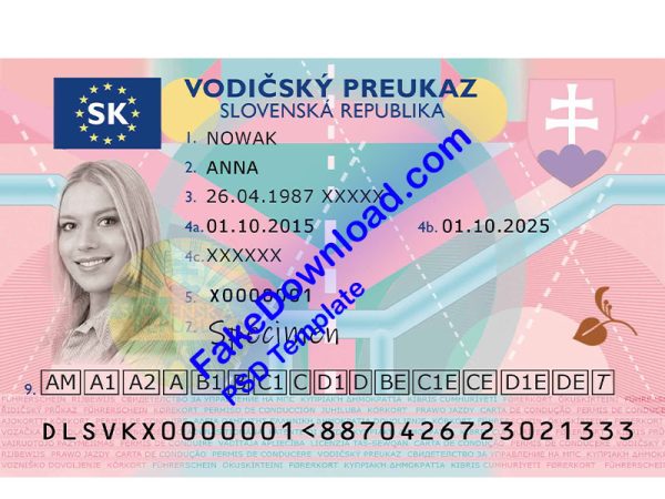 Slovakia Driver License (psd)