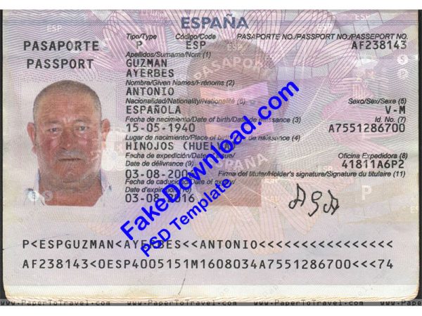 Spain Passport (psd)