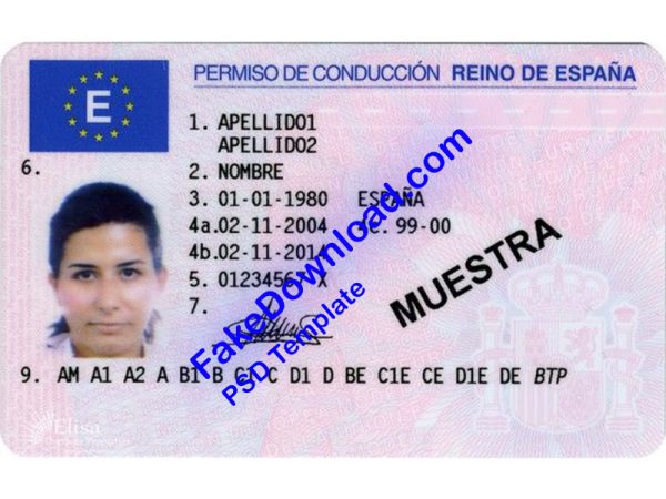 Spain Driver License (psd)