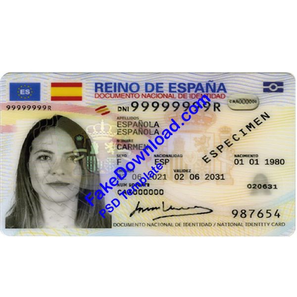 Spain national id card (psd)
