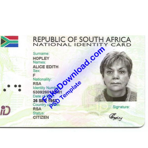 South Africa national id card (psd)