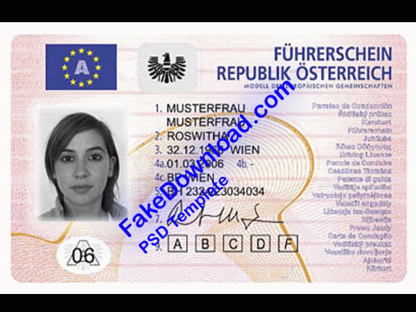 Germany Driver License (psd)