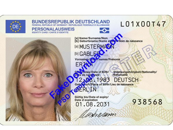 Germany national id card (psd)