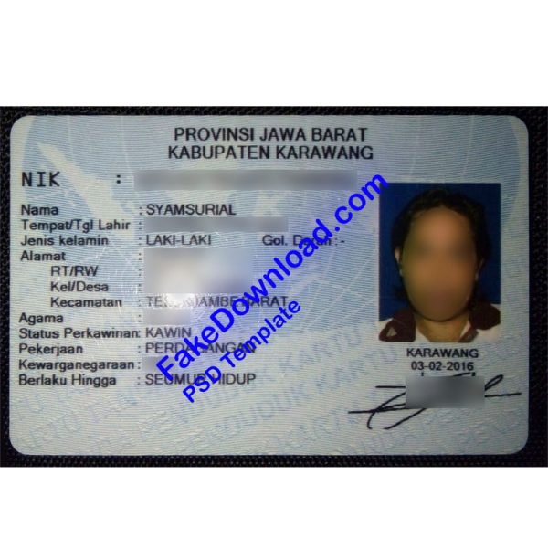 Indonesia national id card (psd)