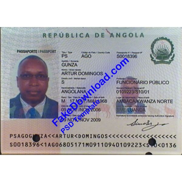 Angola Passport (psd)