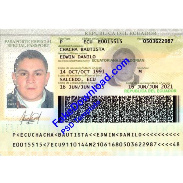 Ecuador Passport (psd)