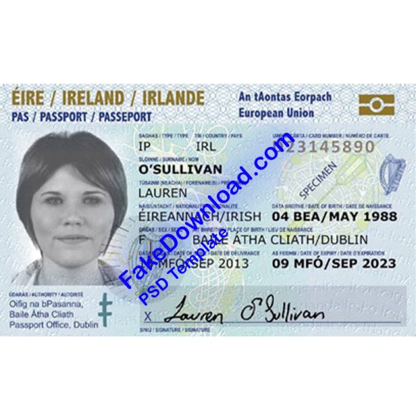 Ireland Passport (psd)