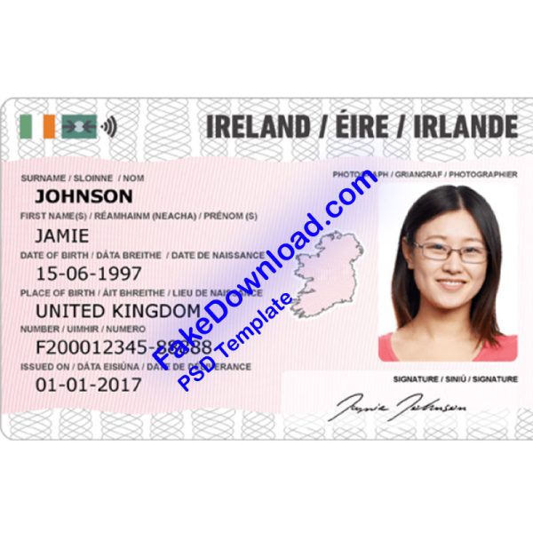 Ireland national id card (psd)