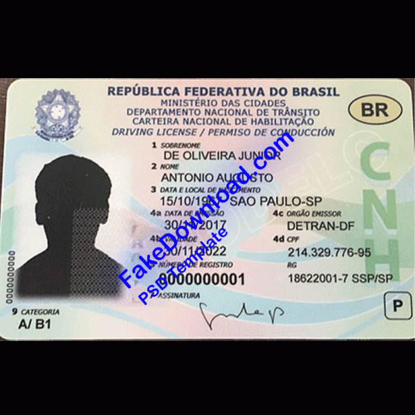 Brazil Driver License (psd)