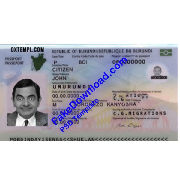 Burundi Passport (psd)