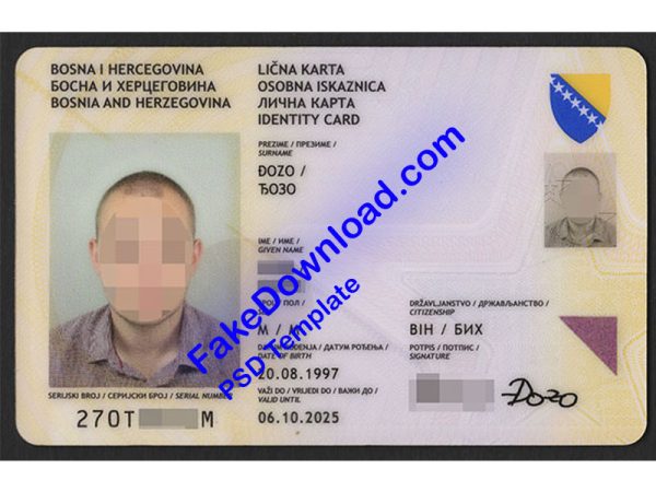Bosnianational id card (psd)