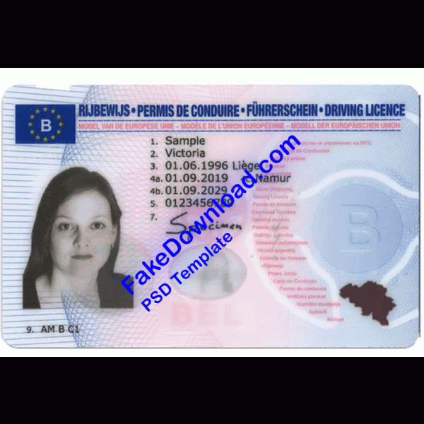 Belgium Driver License (psd)
