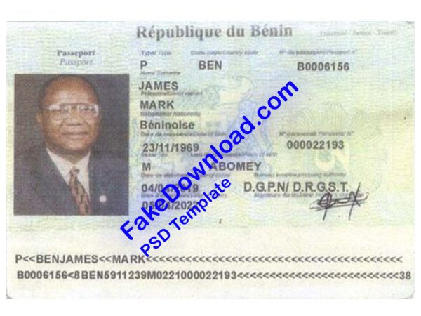Benin Passport (psd)