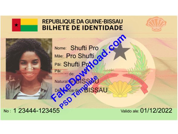 Bissau national id card (psd)
