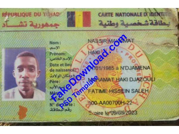 Chad national id card (psd)