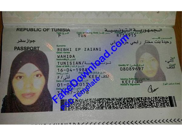Tunisia Passport (psd)