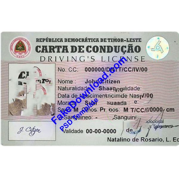 Timor-Leste Driver License (psd)