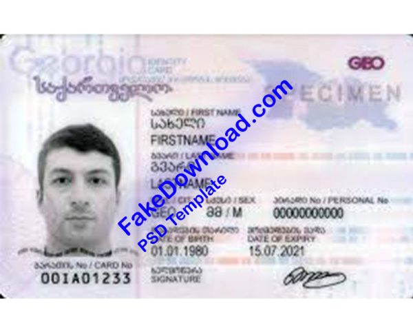 Georgia national id card (psd)