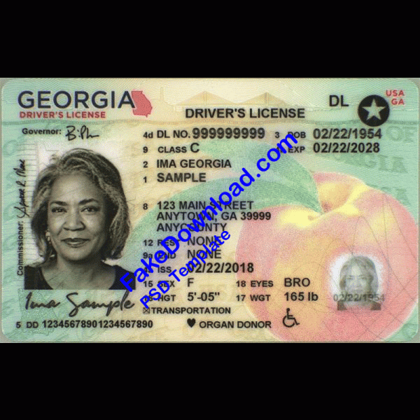 Georgia Driver License (psd)