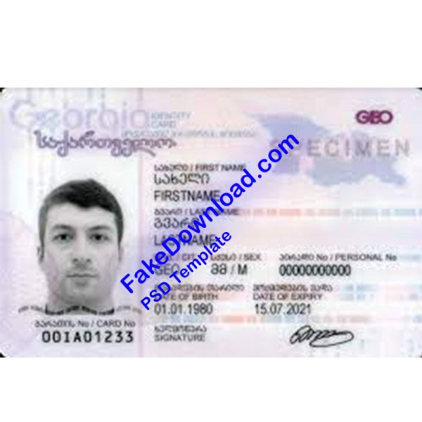 Georgia national id card (psd)