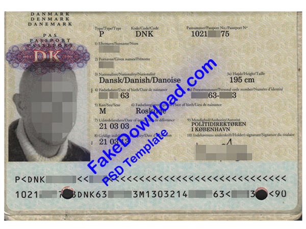 Denmark Passport (psd)