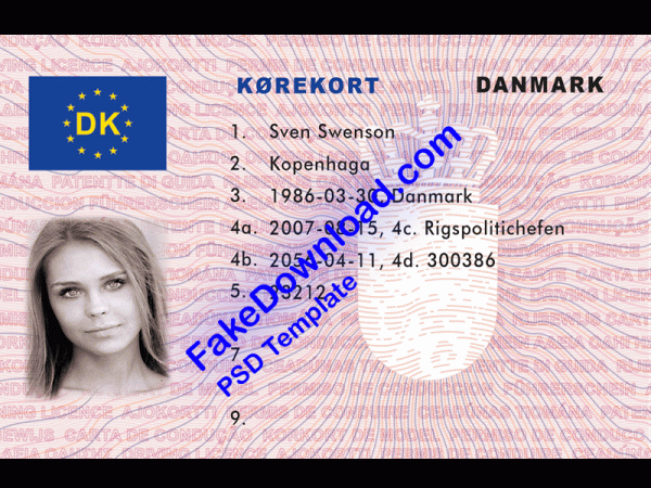 Denmark Driver License (psd)
