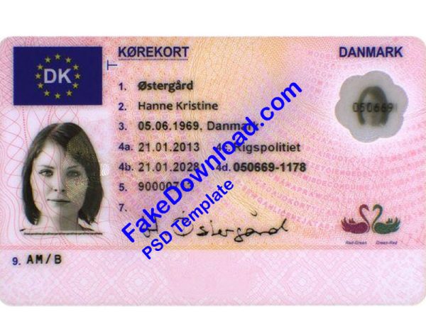 Denmark national id card (psd)