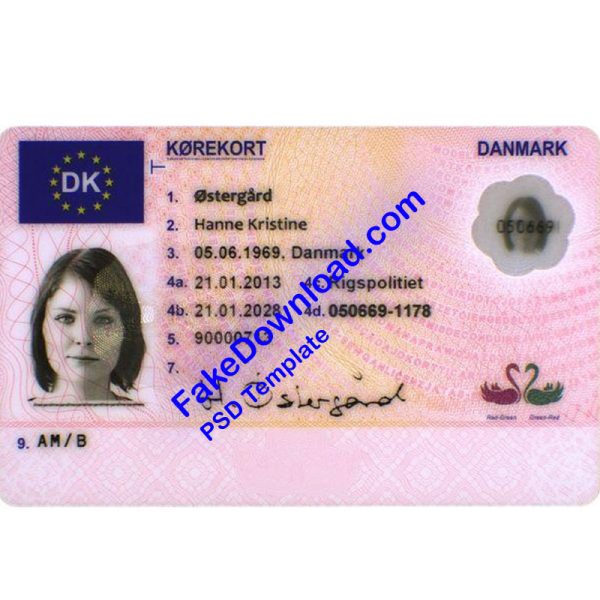 Denmark national id card (psd)