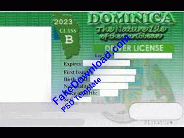 Dominica Driver License (psd)
