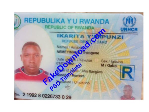 Rwanda national id card (psd)