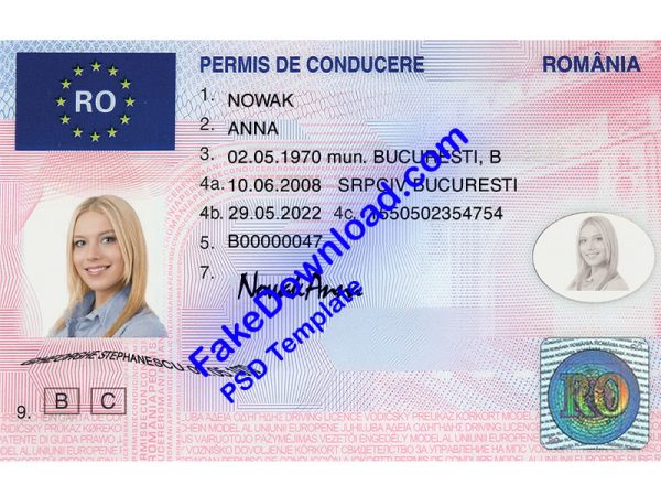 Romania Driver License (psd)