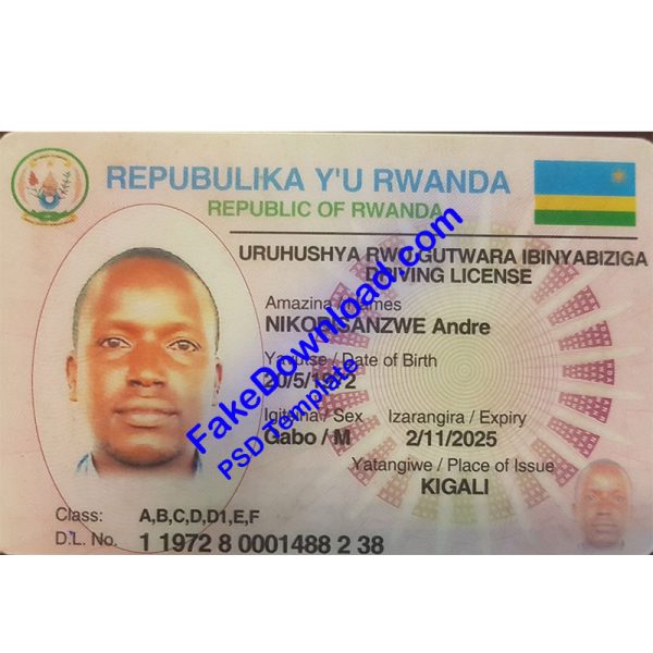 Rwanda Driver License (psd)