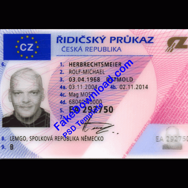 Czechia Driver License (psd)