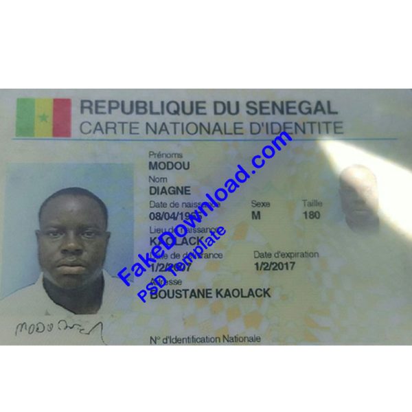 Senegal national id card (psd)