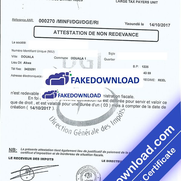 Cameroon Proof Address (psd)