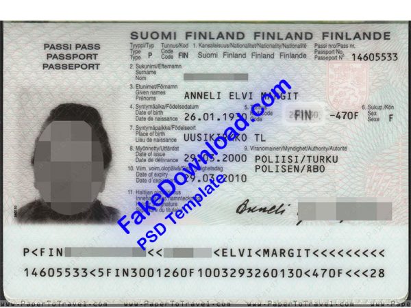 Finland Passport (psd)