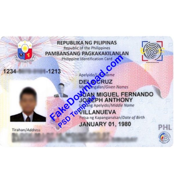 Philippines national id card (psd)