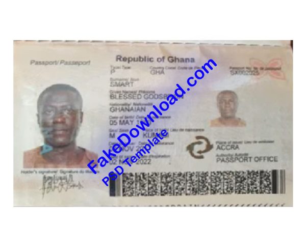 Ghana Passport (psd)