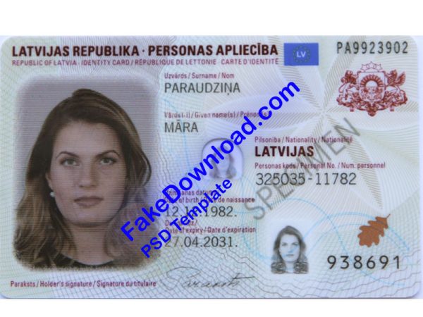 Latvia national id card (psd)